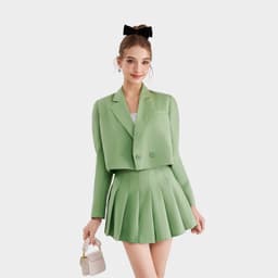 Thumbnail Chân váy mini tennis ngắn nữ MARC FASHION cơ bản xếp ly dáng xòe CBLT021023 4