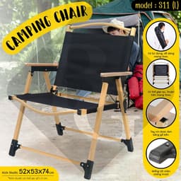 Thumbnail BG - Ghế cắm trại, dã ngoại di động, câu cá, có thể gấp gọn, có túi đeo 4