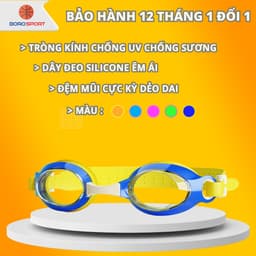 Thumbnail Kính Bơi Trẻ Em Tặng Kèm Đệm Mũi Kính Bơi Cho Bé Chống Sương Chống UV Dây Đeo Êm Ái Cleacco SG1800 Boro Sport 1
