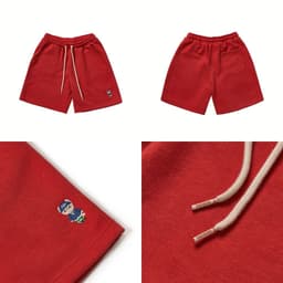Thumbnail Quần Short Unisex NOAM Original Fox Vải nỉ mềm mịn - Màu Be/ Đỏ/ Xanh navy 4