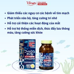 Thumbnail Viên uống dầu cá Omega 3 bổ mắt bổ não Orihiro Nhật Bản 180 viên 2