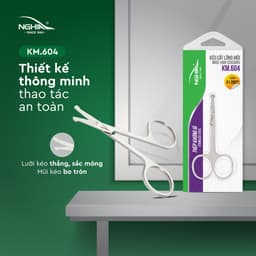 Thumbnail Kéo Cắt Tỉa Lông Mũi Đầu Tròn Thép Không Gỉ KỀM NGHĨA KM.604 3