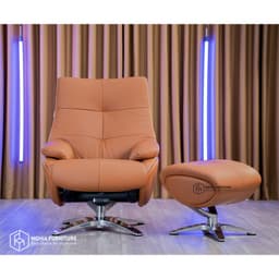 Thumbnail Ghế thư giãn Nghiafurniture Relaxing chair 03, Da bò tự nhiên, ngả ghế 160 độ, xoay 360 độ, bảo hành 3 năm 1