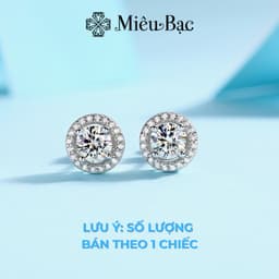 Thumbnail Bông tai bạc nữ Miêu Bạc khuyên tai nam nữ tròn đính đá(1 chiếc)sang chảnh unisex phụ kiện thời trang trang sức nữ MB66 2