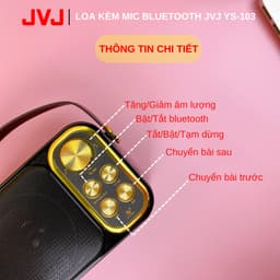 Thumbnail Loa bluetooth mini karaoke kèm mic JVJ YS-105 Không dây, kèm 2 mic hát công suất 10W - BH 6 Tháng 4