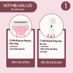 Thumbnail Máy tẩy lông 4in1 đa năng mini Kemei KM-6637 chuyên dùng cạo lông toàn thân sử dụng pin sạc tiện lợi 2
