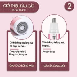 Thumbnail Máy tẩy lông 4in1 đa năng mini Kemei KM-6637 chuyên dùng cạo lông toàn thân sử dụng pin sạc tiện lợi 3