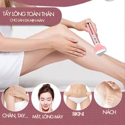 Thumbnail Máy tẩy lông 4in1 đa năng mini Kemei KM-6637 chuyên dùng cạo lông toàn thân sử dụng pin sạc tiện lợi 4