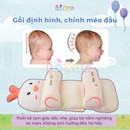 Thumbnail Gối Chặn Định Hình Đầu IQKAO Cho Bé – Gối Cotton Mềm Mại, Lõi Vỏ Hạt Kiều Mạch, Tư Thế Chuẩn, Chống Bẹp Đầu BG05 2