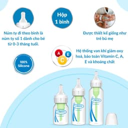 Thumbnail Bình sữa Dr.Brown's cổ hẹp 120ml và 250ml nhựa PP Options Plus tách set 1