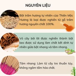 Thumbnail Nhang sạch trầm hương Thiên Mộc Hương loại 8 năm tích trầm, ít khói, mùi thơm nhẹ dịu, 40cm 2