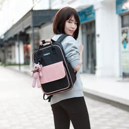 Thumbnail Balo Black Pink đẹp đi học, làm gọn nhẹ nhiều ngăn size to để laptop 14 15.5 inch Gumely GU09 ViAnh 4