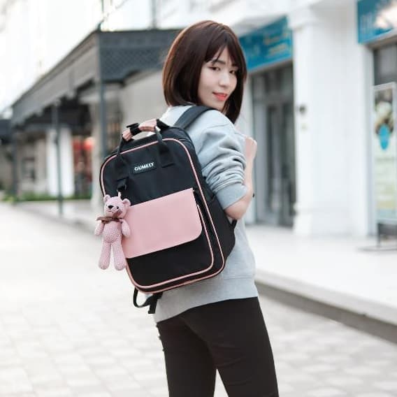 Ảnh Balo Black Pink đẹp đi học, làm gọn nhẹ nhiều ngăn size to để laptop 14 15.5 inch Gumely GU09 ViAnh 4