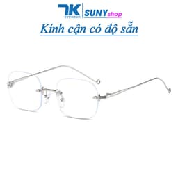 Thumbnail Kính cận có độ sẵn 0 - 4 độ nữ, nam mắt chữ nhật không gọng màu vàng, bạc 7K3511 2