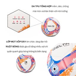 Thumbnail Bóng Đá Trẻ Em Mini DELTA 3M Size3 May Máy Da TPU Mềm Nhẹ Sân Cỏ Nhân Tạo Bé Cho 4-9 Tuổi DELTMINI01 2