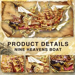 Thumbnail Mô Hình Kim Loại Lắp Ráp 3D Piececool Tàu Cửu Châu (701 mảnh, Nine Heavens Boat) P337-KG - MP1208 1