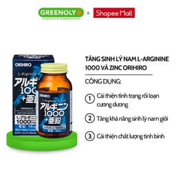 Thumbnail Viên uống tăng cường sinh lý nam giới L-Arginine 1000mg và Zinc Orihiro 120 viên 1