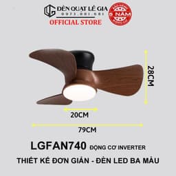 Thumbnail Quạt trần chung cư mini LGFAN740 | Quạt trần cổ ngắn cho bàn ăn, phòng ngủ đẹp, nhỏ gọn 2024 3