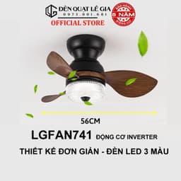 Thumbnail Quạt trần chung cư mini LGFAN740 | Quạt trần cổ ngắn cho bàn ăn, phòng ngủ đẹp, nhỏ gọn 2024 4