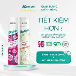 Thumbnail Combo 2 Chai Dầu Gội Khô Batiste Số 1 UK Dầu gội khô Cho Tóc Hết Bết, Bồng Bềnh Hương Thơm Mát Dịu (bare + blush 200ml) 2
