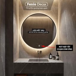 Thumbnail Gương đèn led cảm ứng FENIO hình tròn treo tường nhà tắm decor phòng ngủ phòng khách 1