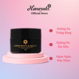 Thumbnail Kem Dưỡng Trắng Da Mặt Hana White Night, Kem Face Dưỡng Ẩm Da Mặt Ban Đêm Hanayuki Chính Hãng 25g 1