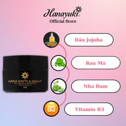 Thumbnail Kem Dưỡng Trắng Da Mặt Hana White Night, Kem Face Dưỡng Ẩm Da Mặt Ban Đêm Hanayuki Chính Hãng 25g 2