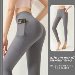 Thumbnail Quần Legging Có Túi Nữ Bảo Hành 12 Tháng Quần Tập Yoga Chất Vải Dệt Thoáng Mát Co Giãn 4 Chiều Cleacco QLN Boro Sport 3