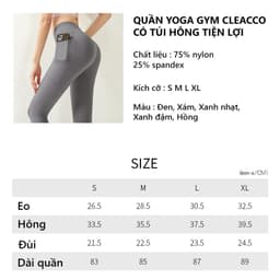 Thumbnail Quần Legging Có Túi Nữ Bảo Hành 12 Tháng Quần Tập Yoga Chất Vải Dệt Thoáng Mát Co Giãn 4 Chiều Cleacco QLN Boro Sport 2