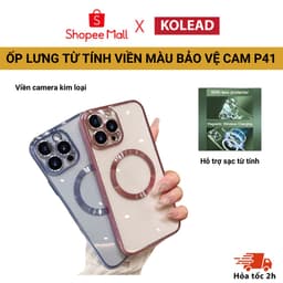 Thumbnail Ốp Điện Thoại từ tính Silicon Trong Suốt KOLEAD P41 Có viền và Vòng Kim Loại Sang Trọng 14 15 Pro Max plus 1