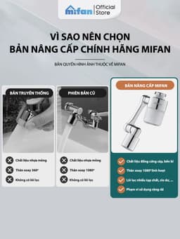Thumbnail Đầu Lọc Nước Tại Vòi Bồn Rửa Mặt MIFAN - Đồng thau cao cấp, Tăng áp mạnh mẽ, Tay xoay 3 chiều 1080°, 2 chế độ phun 1