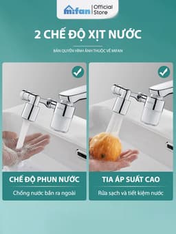 Thumbnail Đầu Lọc Nước Tại Vòi Bồn Rửa Mặt MIFAN - Đồng thau cao cấp, Tăng áp mạnh mẽ, Tay xoay 3 chiều 1080°, 2 chế độ phun 3