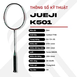 Thumbnail Vợt cầu lông 6U KUNO JueJi K501 full carbon cao cấp, vợt cầu lông công thủ toàn diện, siêu nhẹ trợ lực tốt, dễ chơi 2