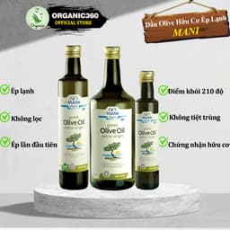 Thumbnail Dầu Olive Ép Lạnh Hữu Cơ MANI Organic Extra Virgin Olive Oil 250ml 500ml 1lit 1