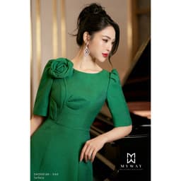 Thumbnail Đầm Nữ Dự Tiệc MY WAY Đính Hoa Tay Lỡ Cao Cấp 5MD08146 XA0 - DO0 3