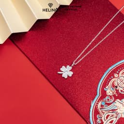 Thumbnail Dây chuyền bạc nữ HELINO cỏ bốn lá đính đá, trang sức phụ kiện lấp lánh C03 3