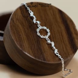 Thumbnail Lắc tay bạc nữ HELINO vòng tay đường tròn đá chấm bi mix lá đá xinh xắn V12 3