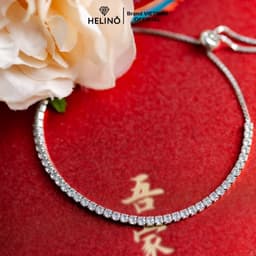Thumbnail Lắc tay bạc HELINO đính đá dải cao cấp chốt dây rút cá tính trang sức nữ cao cấp V16 2