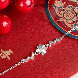 Thumbnail Lắc tay bạc nữ HELINO vòng tay cỏ 4 lá may mắn đính đá ver 2 V07 4