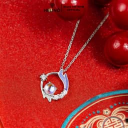 Thumbnail Dây chuyền bạc nữ HELINO đuôi hồ ly đính đá mặt trăng Moonstone đổi màu xinh xắn C49 2