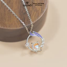 Thumbnail Dây chuyền bạc nữ HELINO đuôi hồ ly đính đá mặt trăng Moonstone đổi màu xinh xắn C49 4