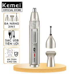 Thumbnail Máy tỉa lông mũi đa năng 3in1 Kemei KM-315 dùng sạc USB chuyên dụng tỉa lông mũi, tỉa râu, cạo lông - Hàng chính hãng 1
