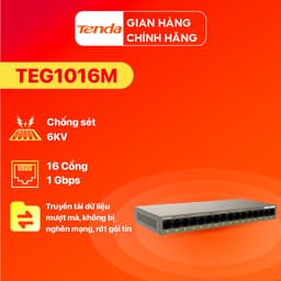 Thumbnail Bộ Chia Mạng Switch Để Bàn Tenda TEG1016M 16 Cổng Ethernet 1000Mbps - Hàng Chính Hãng 1
