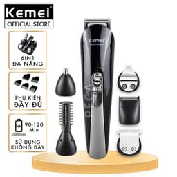 Thumbnail Tông đơ tạo kiểu tóc đa chức năng 6 in 1 chính hãng Kemei KM-600 có thể cạo râu tỉa mũi tỉa mày... 1