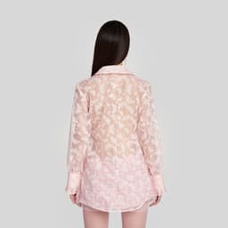 Thumbnail DEAR JOSÉ - Áo sơ mi cổ cánh hồ điệp vải organza hồng - Mothra 1