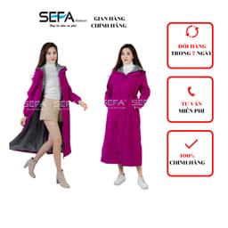 Thumbnail Áo choàng áo mưa dáng dài măng tô đi đường tránh mưa tránh rét, có dây rút eo, 2 lớp phủ chống thấm nước, hàn nhiệt 1