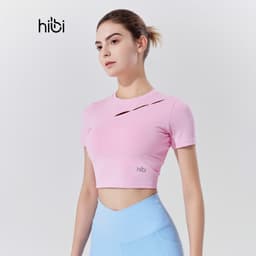 Thumbnail Áo croptop tập yoga gym Hibi Sports CR826, kèm mút ngực, phù hợp chơi pickleball tennis 1