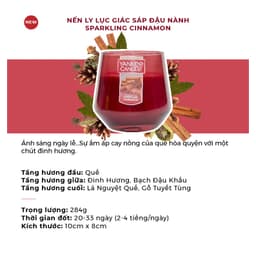 Thumbnail Nến Ly Lục Giác Sáp Đậu Nành 284gram từ Yankee Candle - Sparkling Cinnamon 1