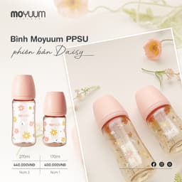 Thumbnail Bình sữa PPSU Moyuum - Hoa cúc - 170ml - Kèm núm 1 3