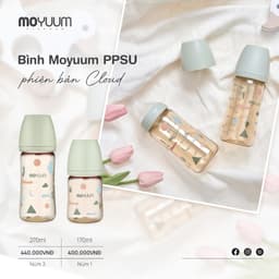 Thumbnail Bình sữa PPSU Moyuum - Mây xanh - 170ml - Kèm núm 1 4